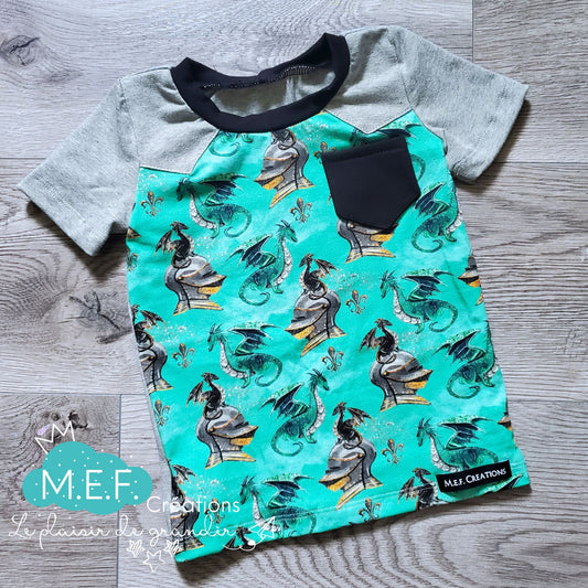 T-shirt garçon dragon vert - LIQUIDATION - 1 à 3 ans