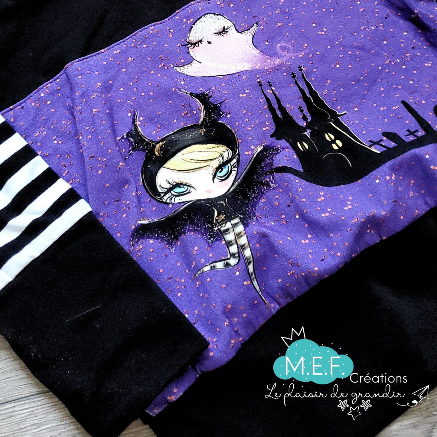 Hoodie Halloween fillette mauve, 3 à 5 ans