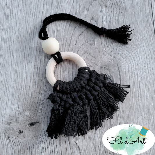 Diffuseur macramé noir par Alicia Forget de le fil d'art