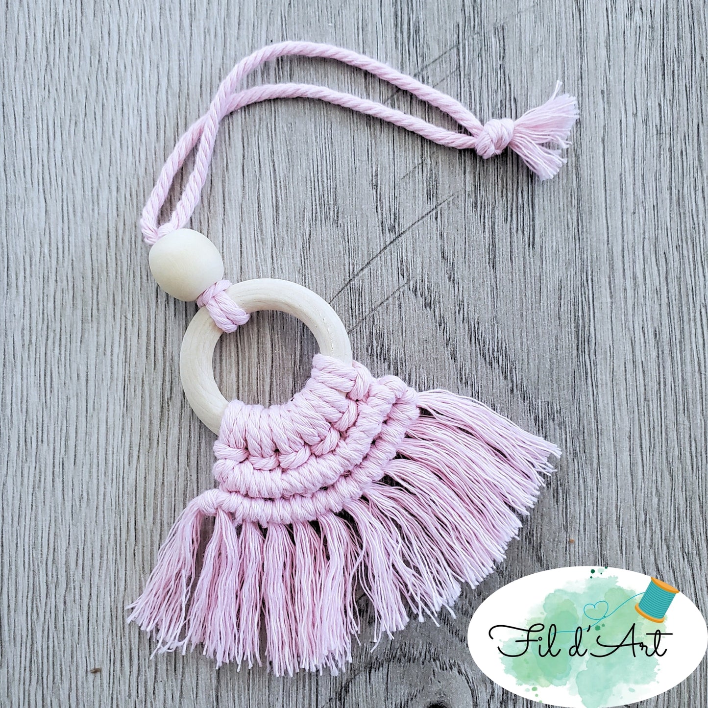 Diffuseur macramé ROSE par Alicia Forget de le fil d'art