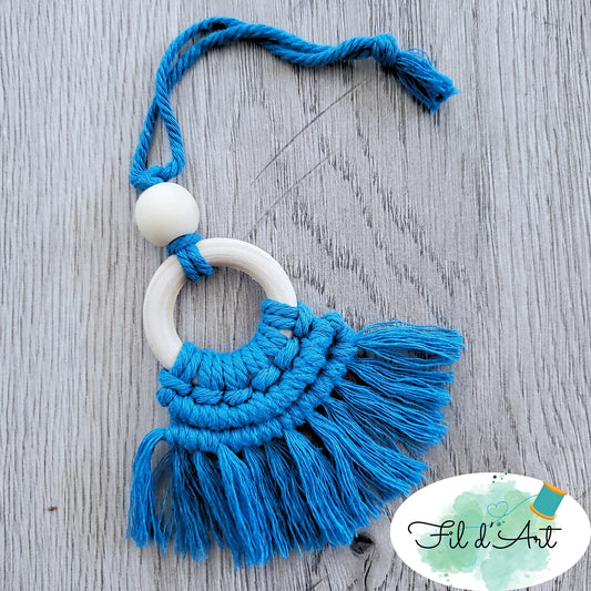 Diffuseur macramé BLEU par Alicia Forget de le fil d'art