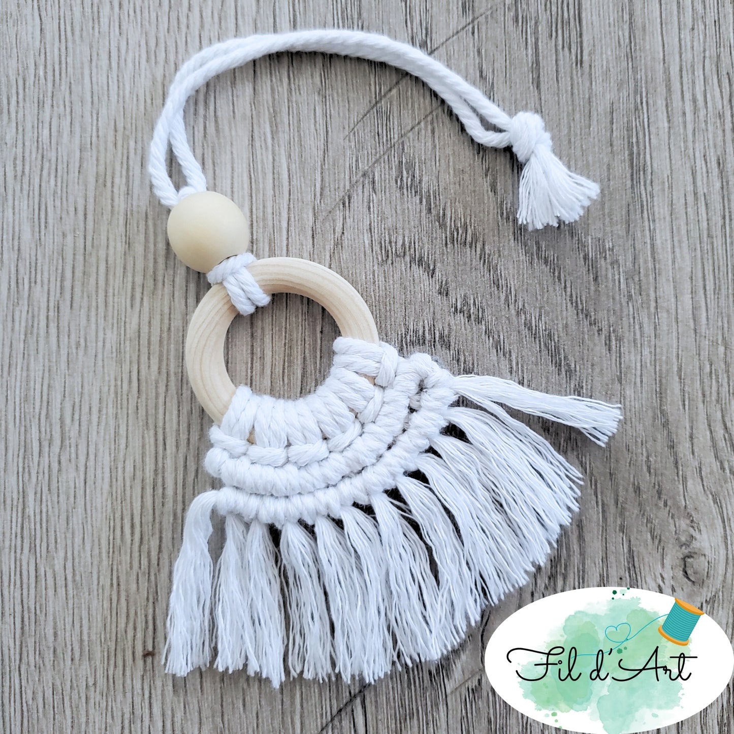 Diffuseur macramé BLANC par Alicia Forget de le fil d'art