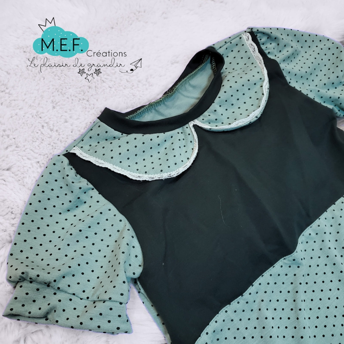 Chandail col claudine et vert, 5 à 7 ans, LIQUIDATION