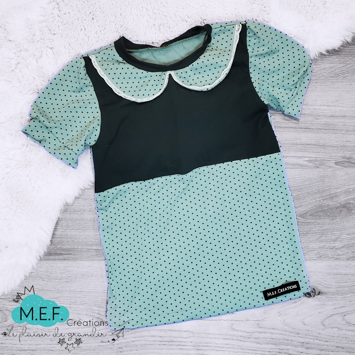 Chandail col claudine et vert, 5 à 7 ans, LIQUIDATION