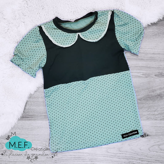 Chandail col claudine et vert, 5 à 7 ans, LIQUIDATION