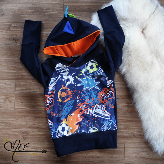 Hoodie garçon soccer multicolore avec piques au dos 1 à 3 ans