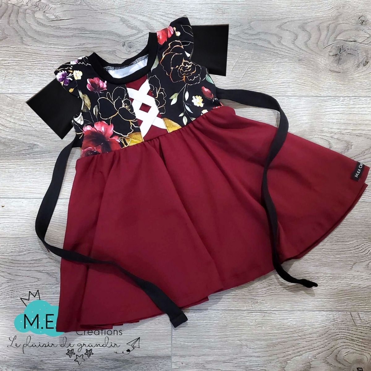 Robe de Noël fille, longueur de manches aux choix