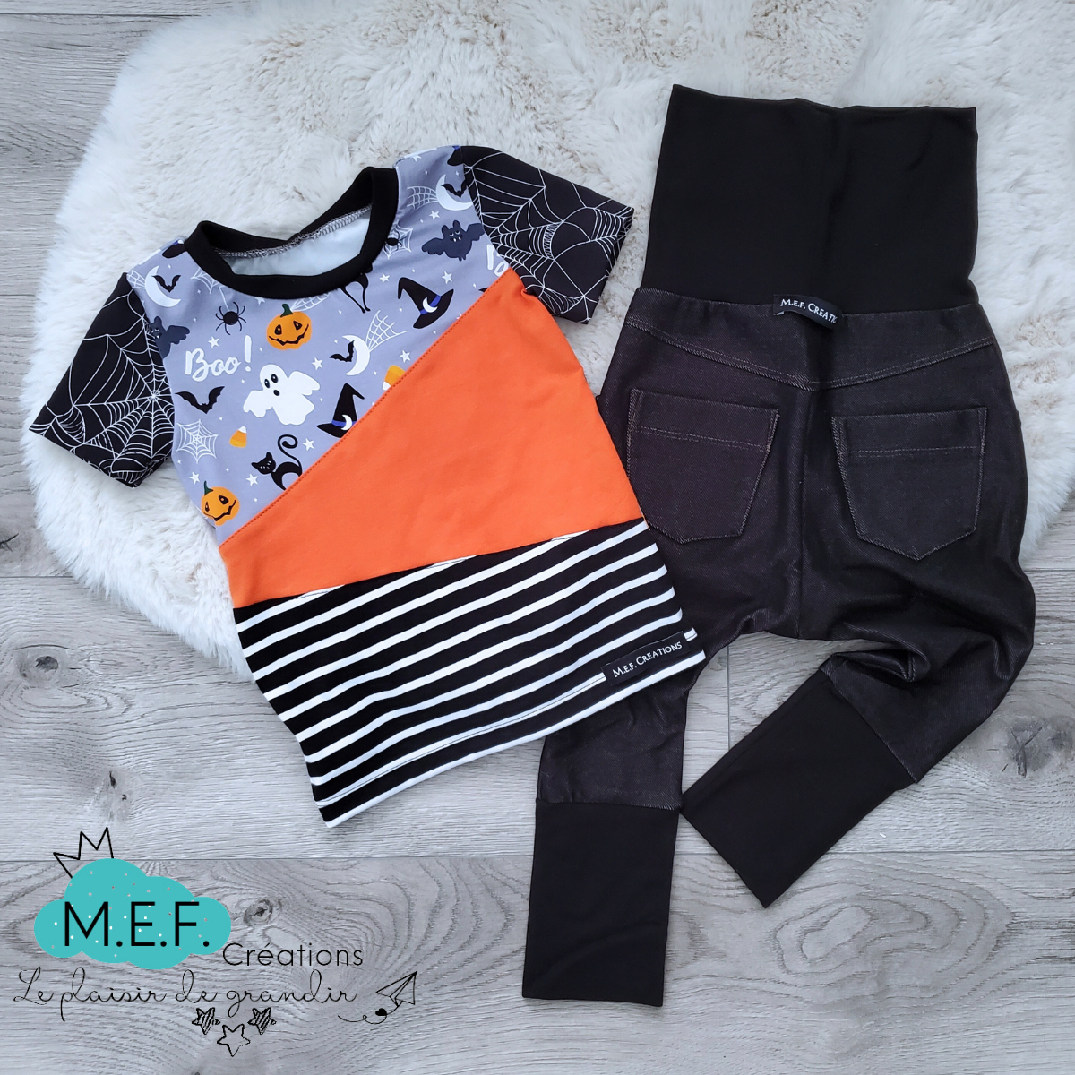T-shirt Halloween pour bébé et enfant, choix longueur de manches