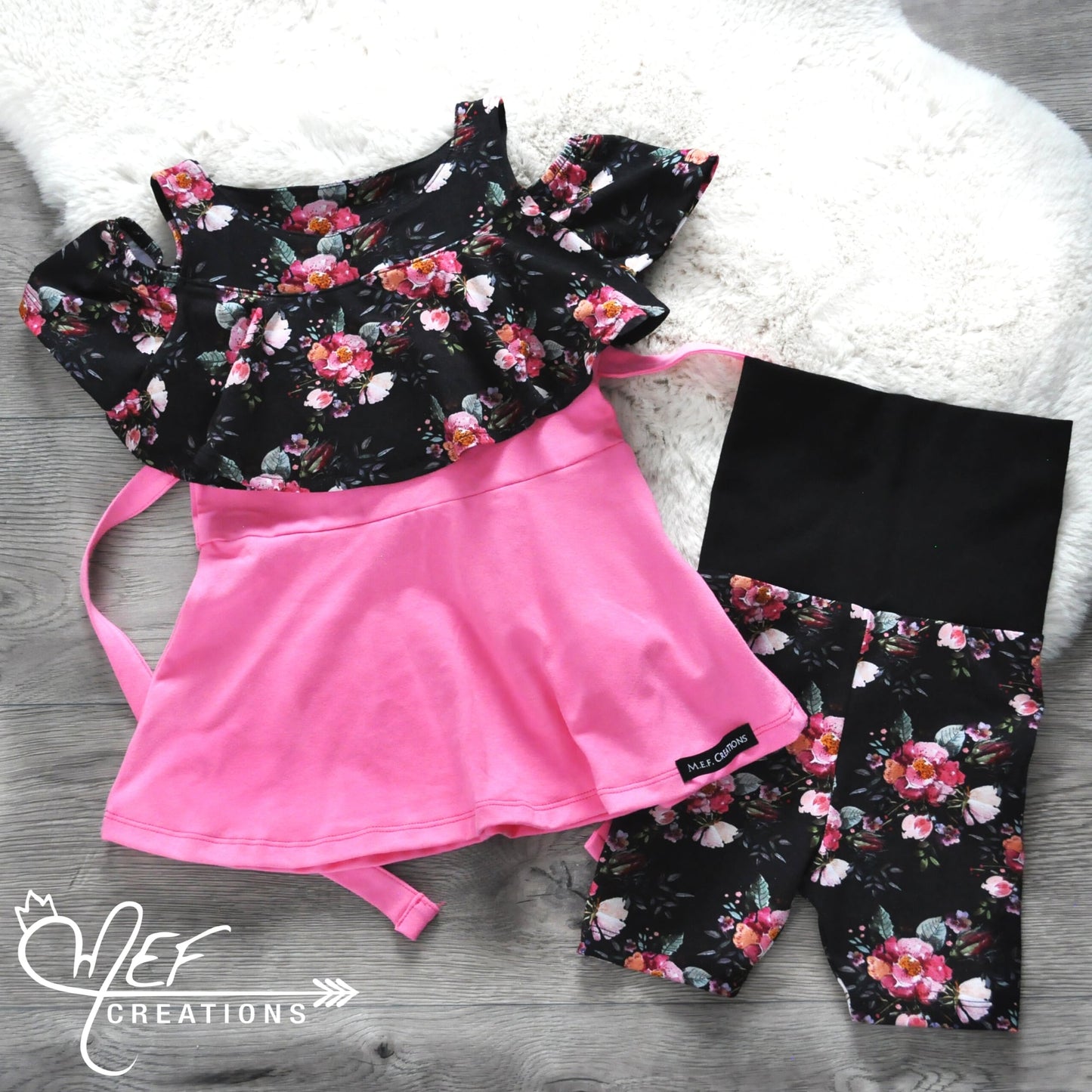 Short fillette fleuris mathilde, PAP, 1 à 3 ans