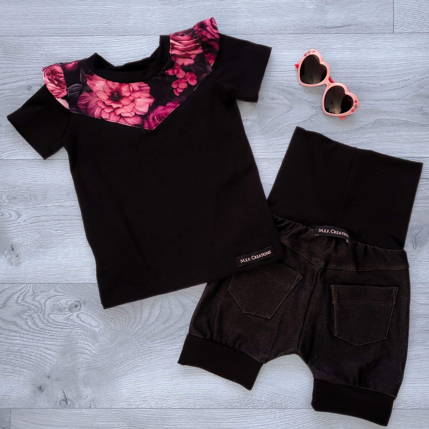 T-shirt fillette fleuris romantique, 1 à 3 ans