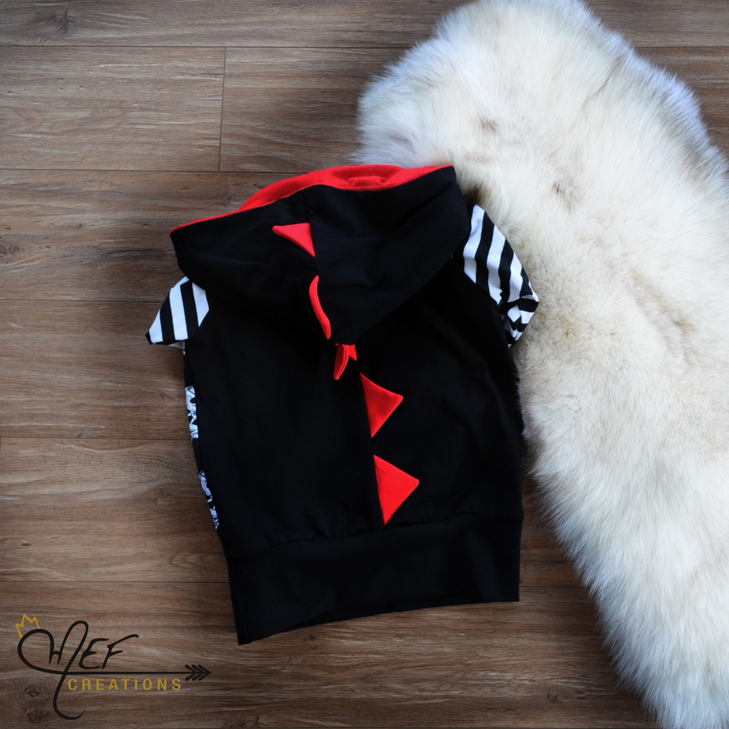 Hoodie skull barre rouge, PAP, 1 à 3 ans