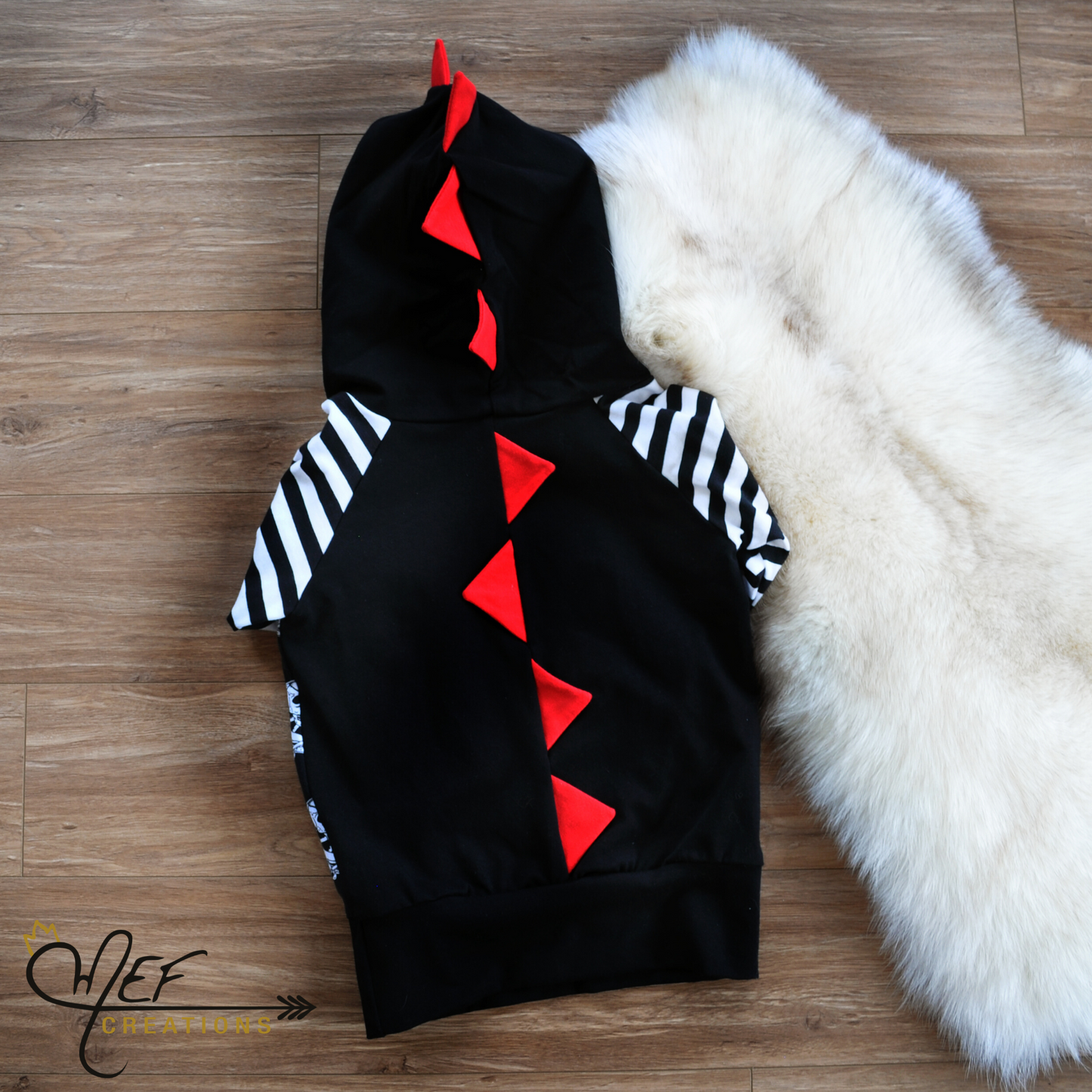 Hoodie skull barre rouge, PAP, 1 à 3 ans