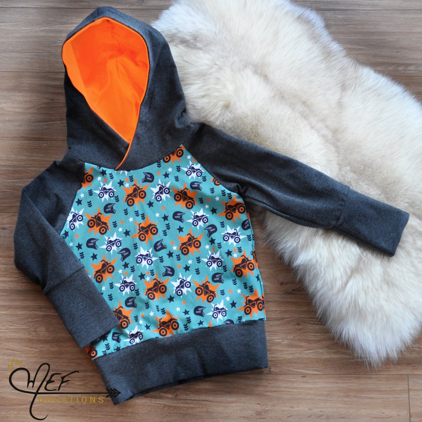 Hoodie garçon 4 roues, PRÊT-À-PARTIR, 1 à 3 ans