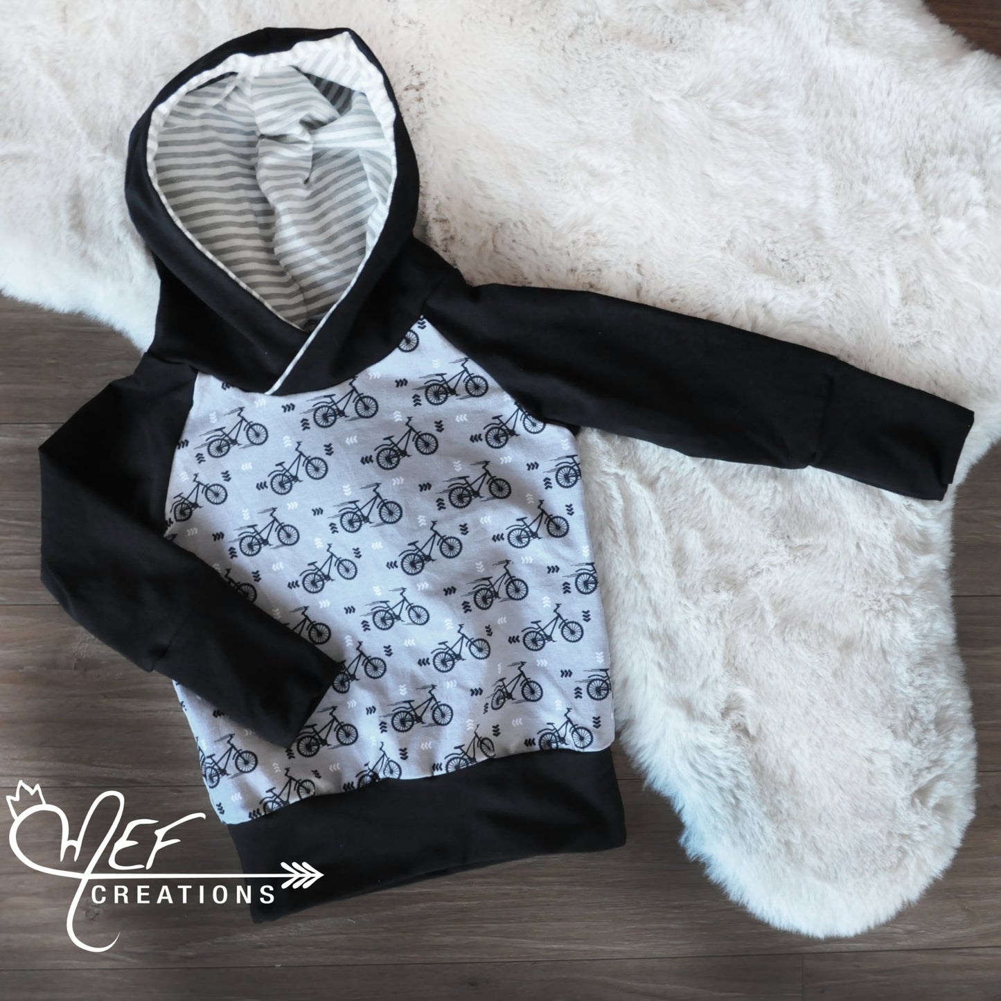 Hoodie garçon vélo gris