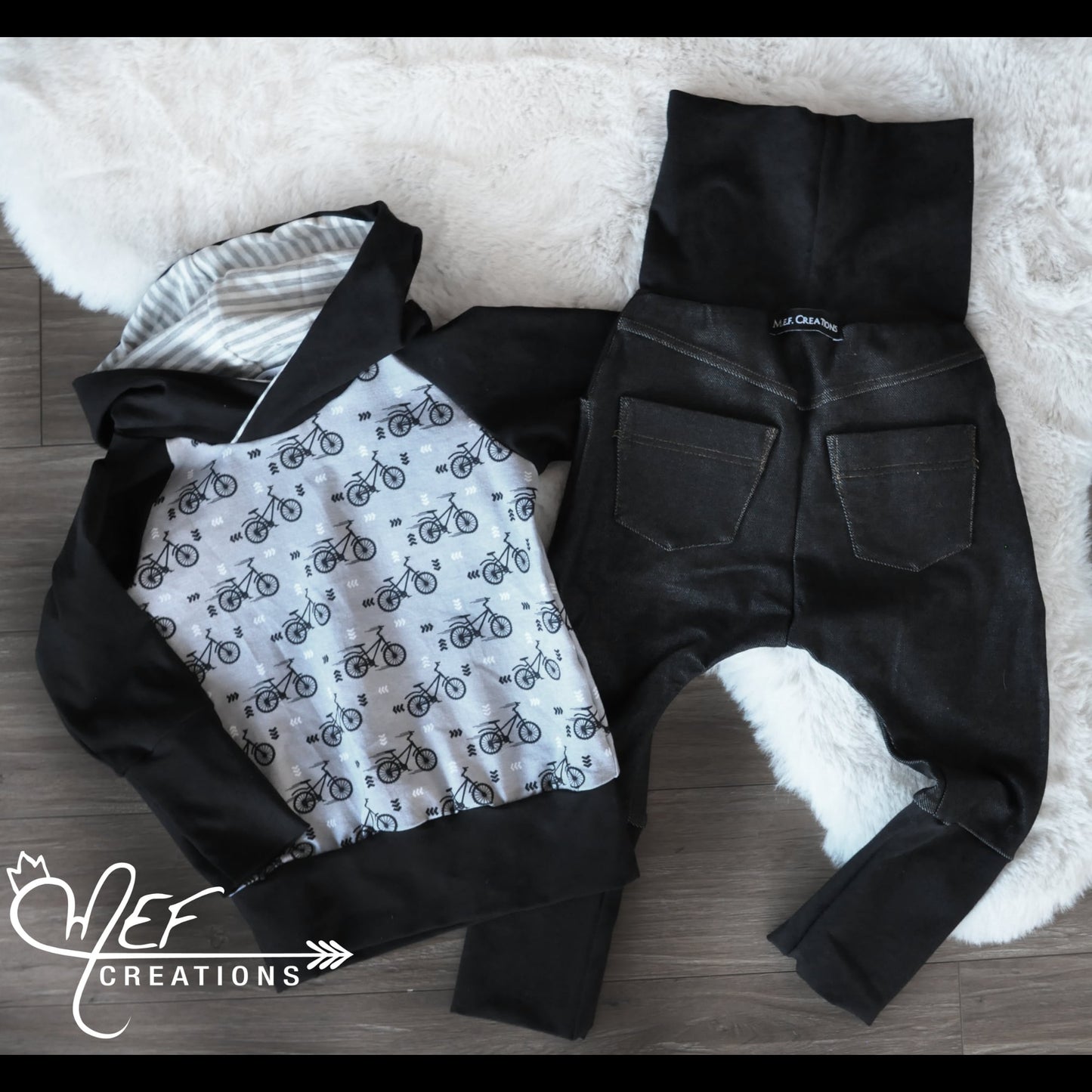 Hoodie garçon vélo gris