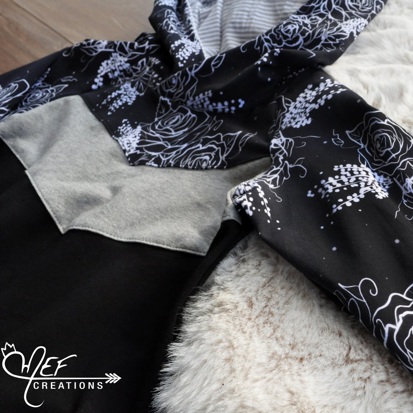 hoodie fillette fleuris MEF, LIQUIDATION, 1 à 3 ans