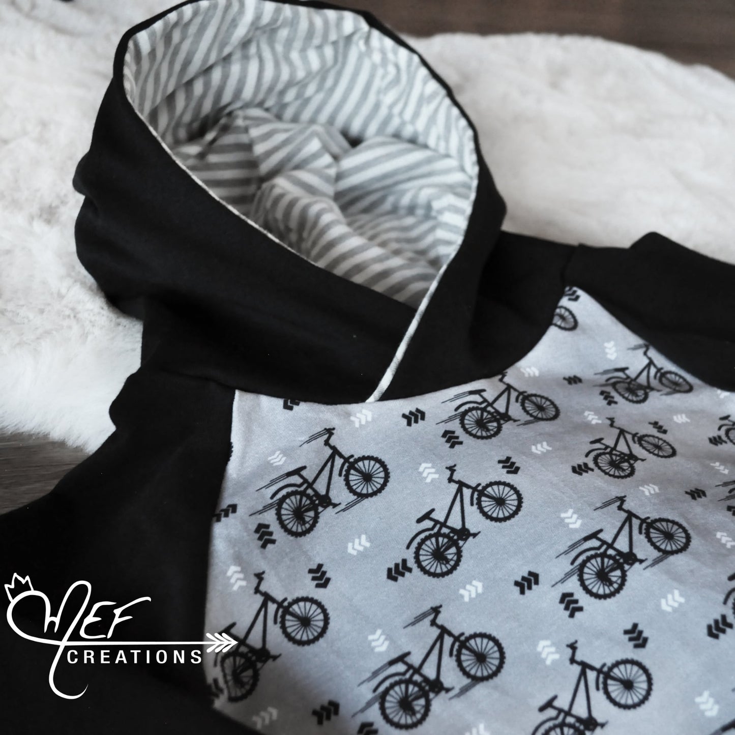 Hoodie garçon vélo gris