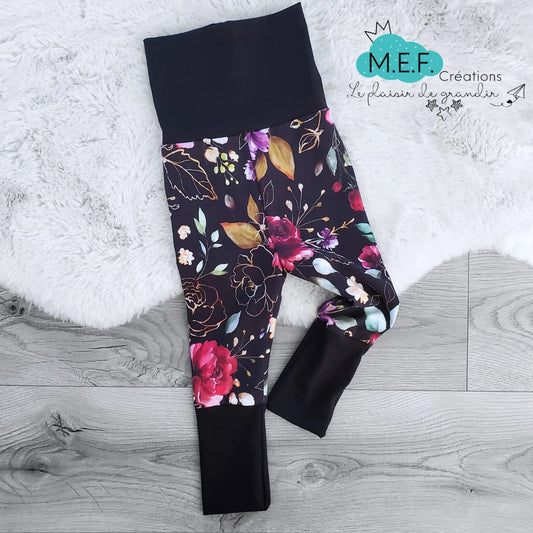 Pantalon évolutif fleuris ROUGE