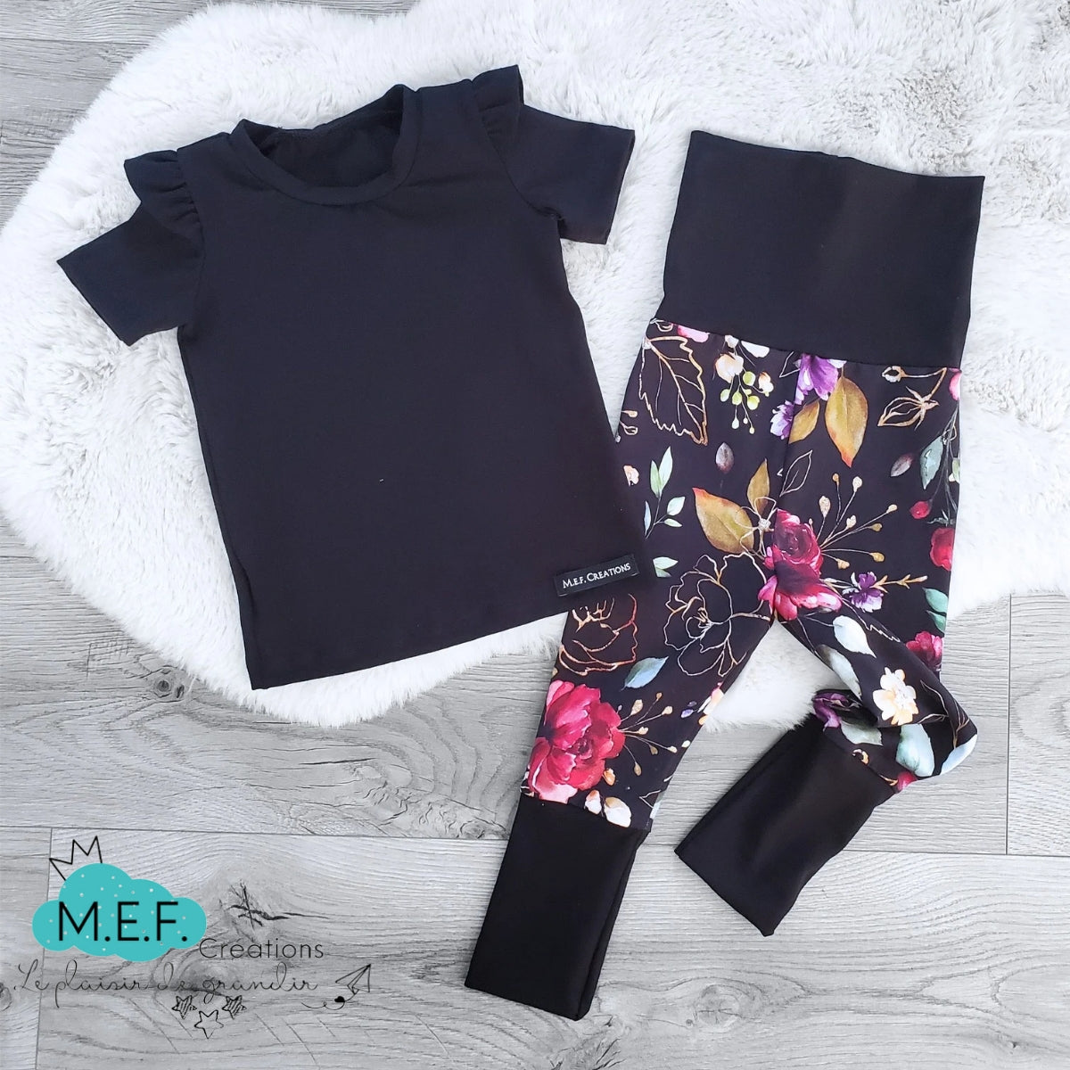 Pantalon évolutif fleuris ROUGE