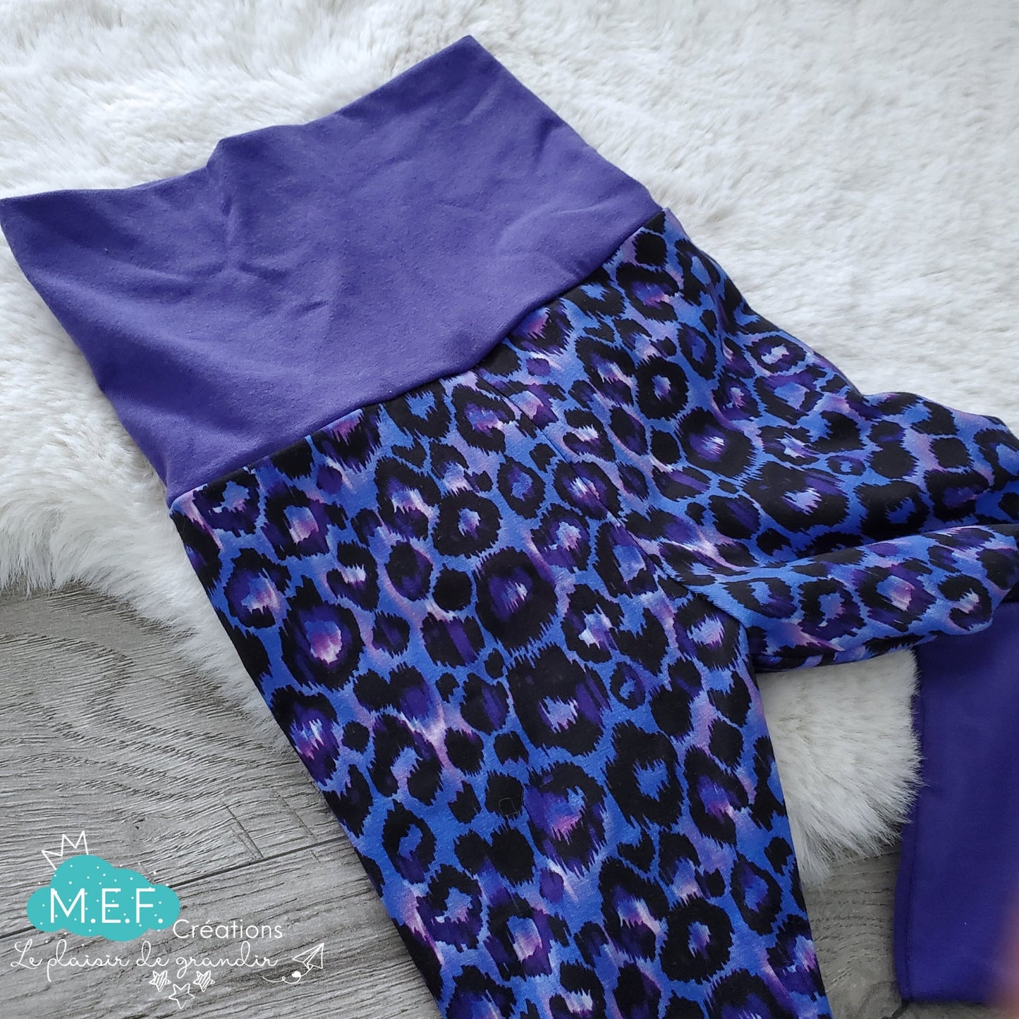 Legging bébé léopard mauve, LIQUIDATION, 3 à 12 mois