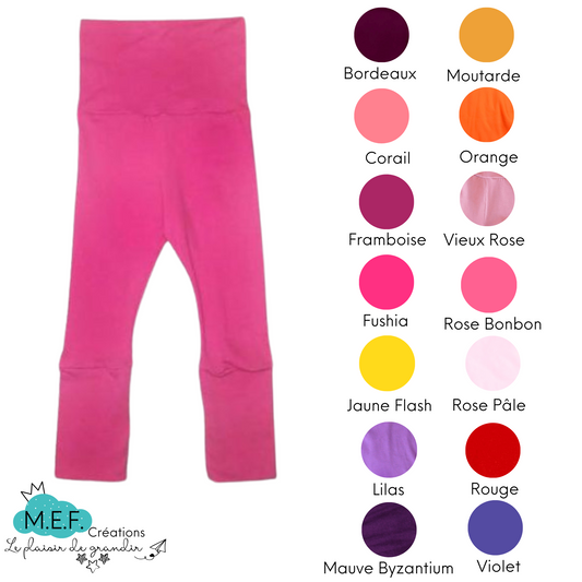 Legging fillette, 14 choix coloris chauds