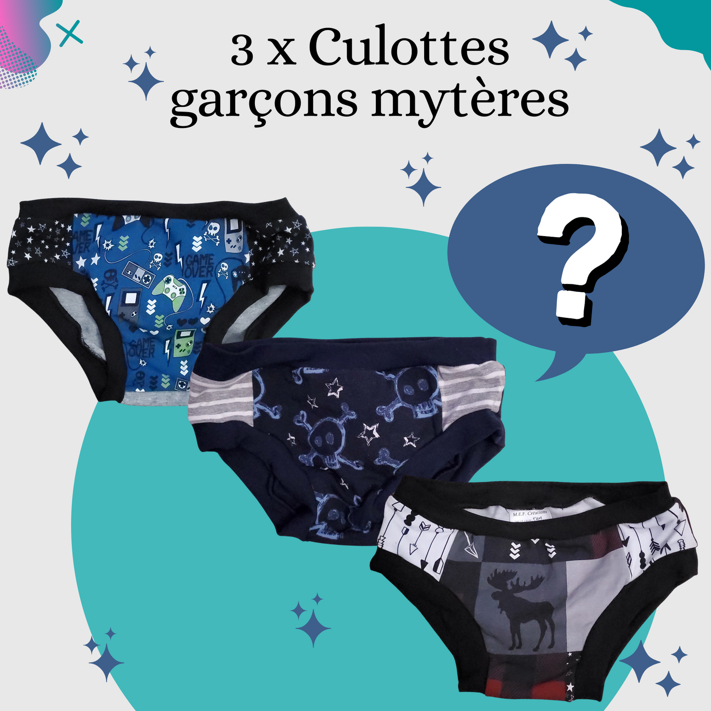 3X Sous-vêtements enfants, MYSTÈRE