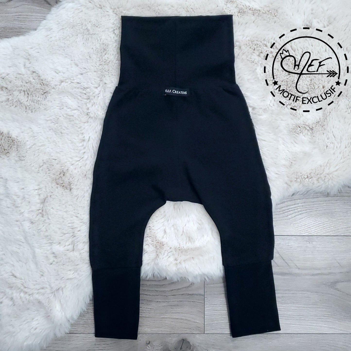 sarouel évolutif modèle camions constrcution vue de dos uni noir