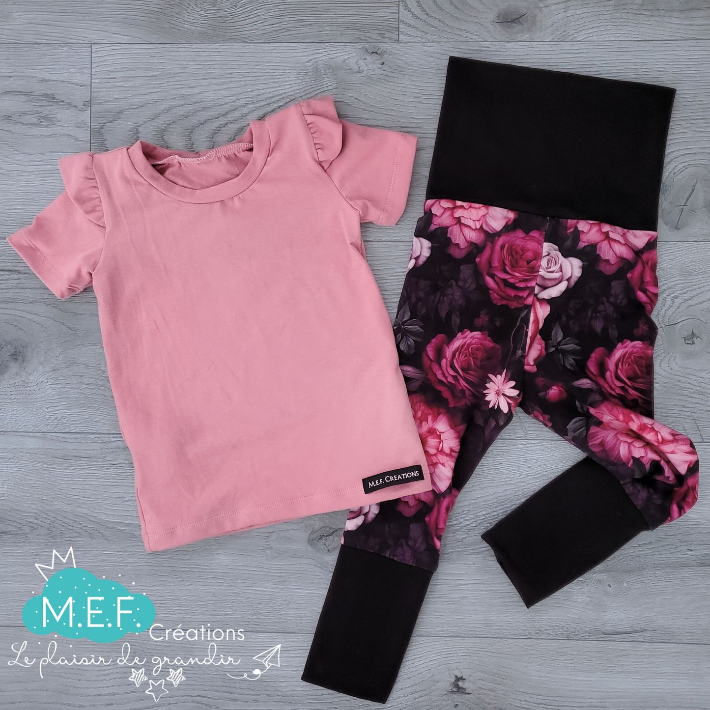 Leggings fillette fleuris romantique, 1 à 3 ans