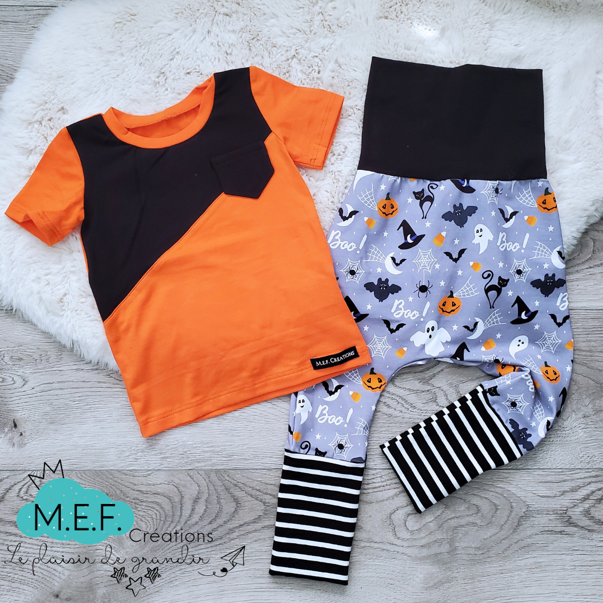 T-shirt garçon asymétrique bicolore, poche NOIRE