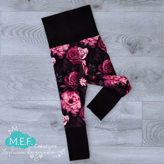 Leggings fillette fleuris romantique, 1 à 3 ans