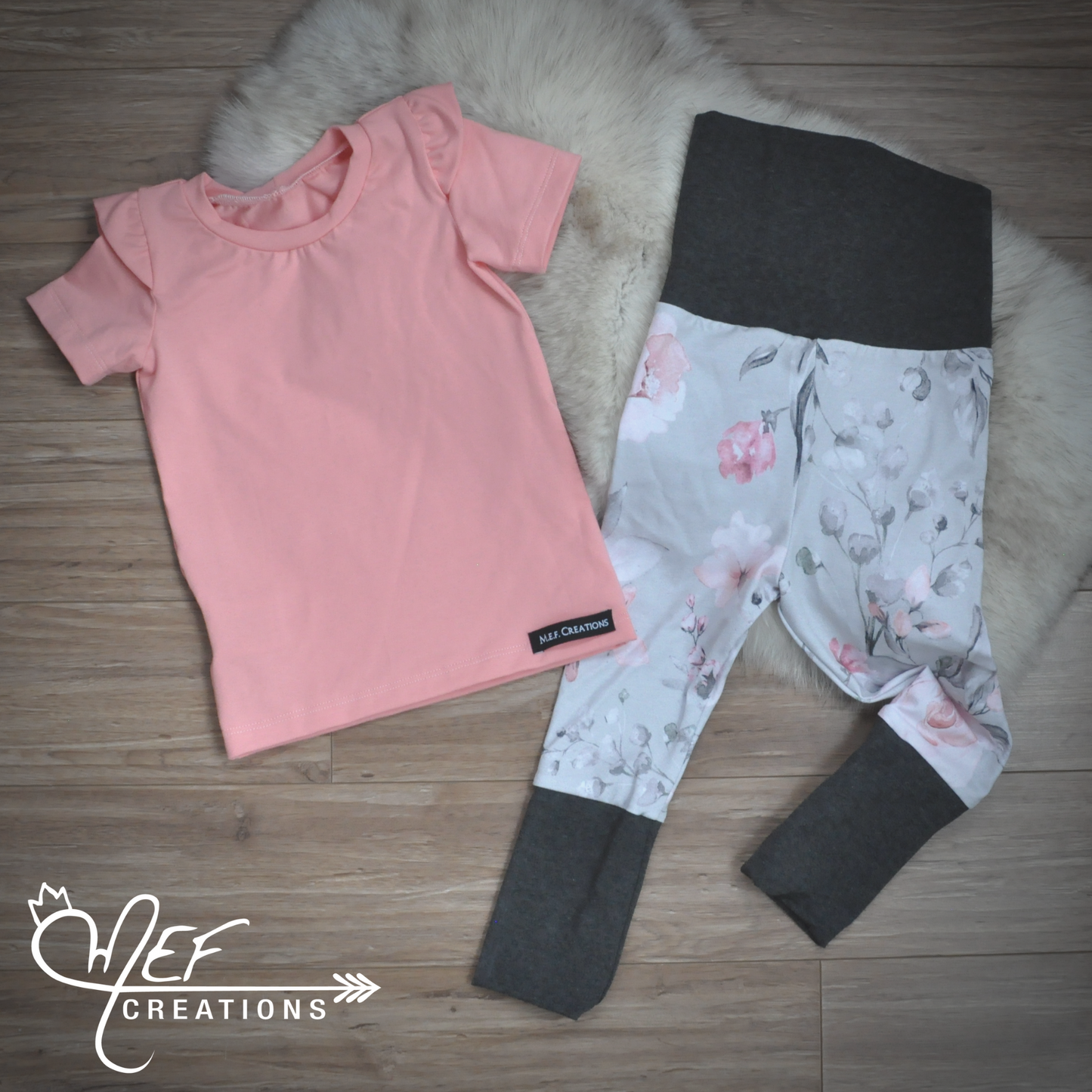 Legging fillette fleuris gris, LIQUIDATION, 3 à 12 mois