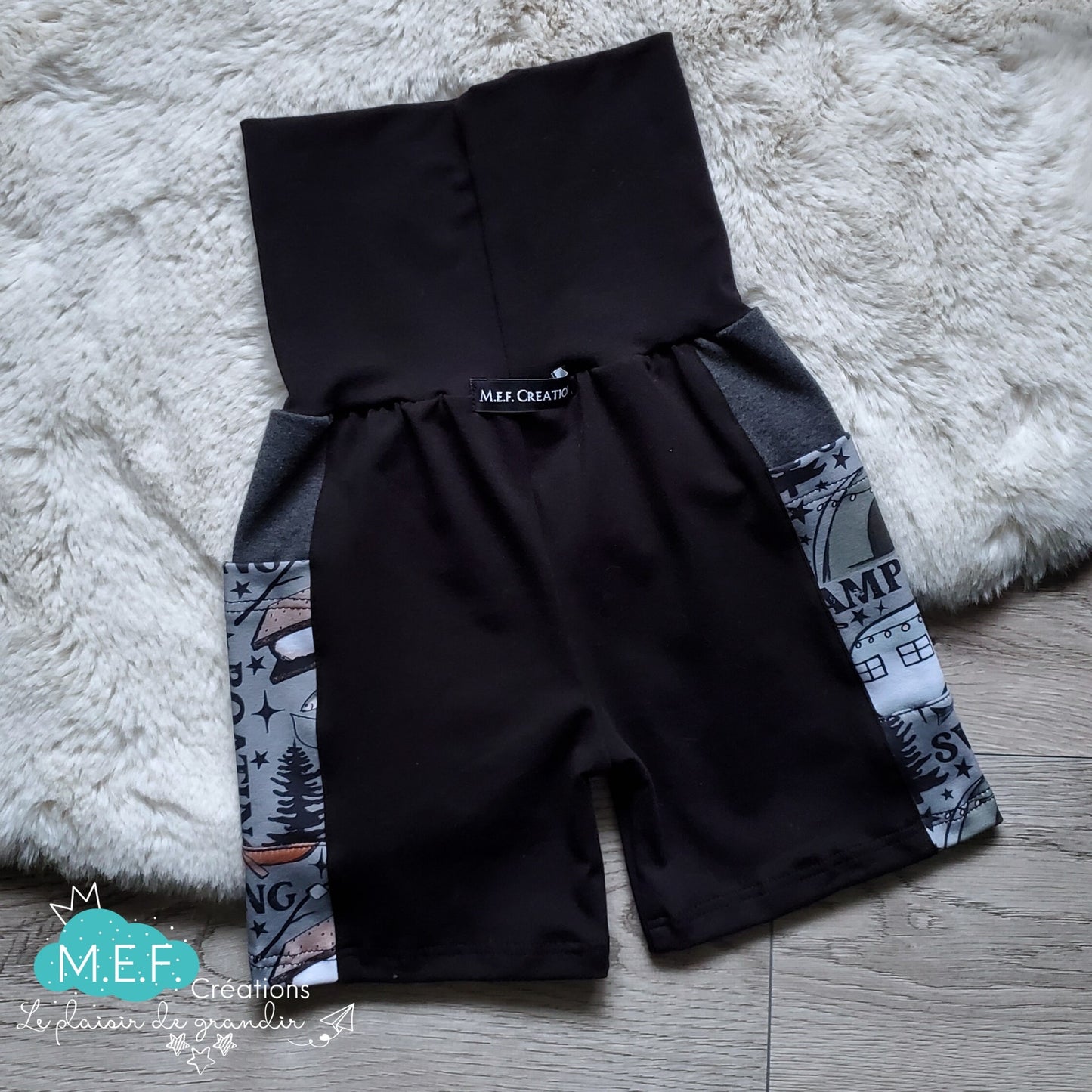 Short garçon camping, coupe bermuda