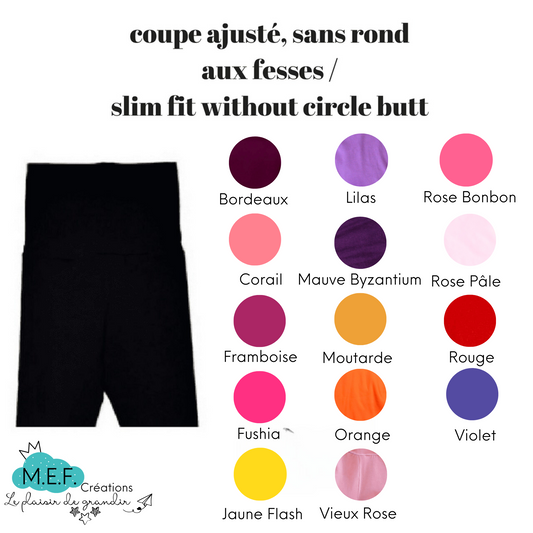 Short fillette, 14 choix coloris chauds