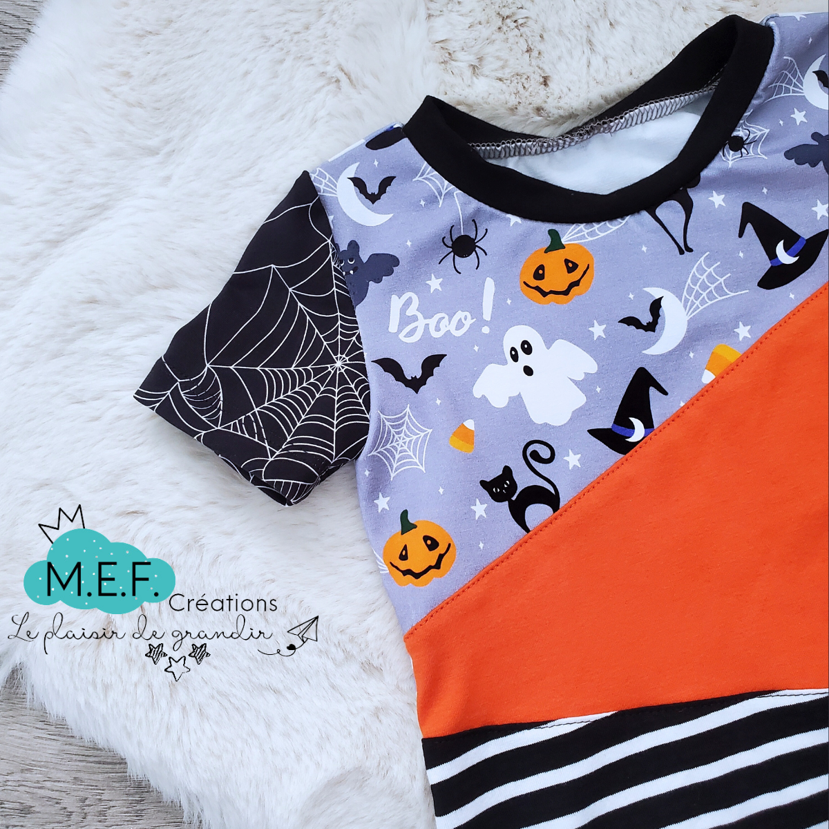 T-shirt Halloween pour bébé et enfant, choix longueur de manches
