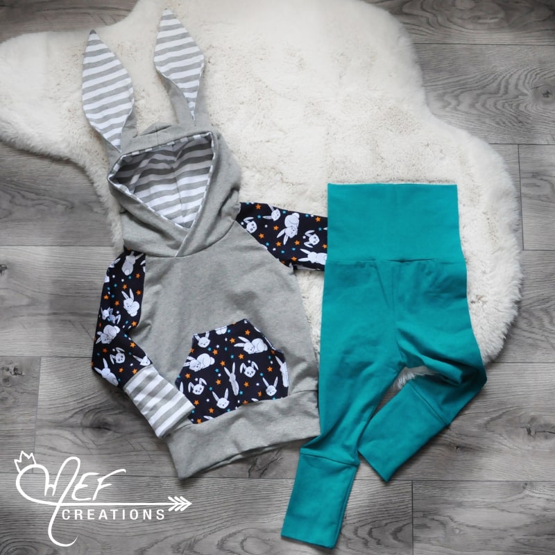 ensemble bébé lapin avec legging aqua évolutif