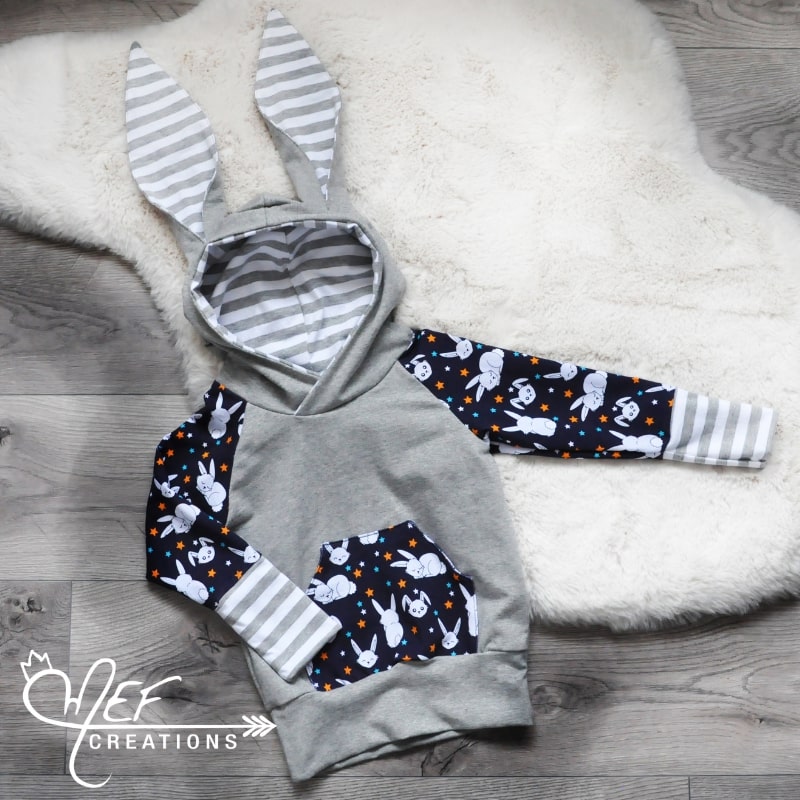 hoodie évolutif avec oreille de lapin et motif lapin
