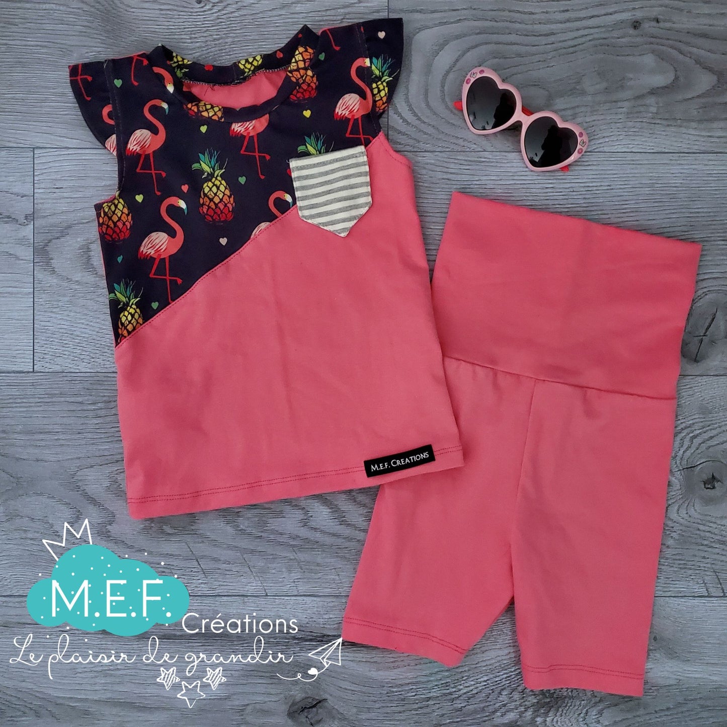 Camisole fillette flamand rose 1 à 3 ans