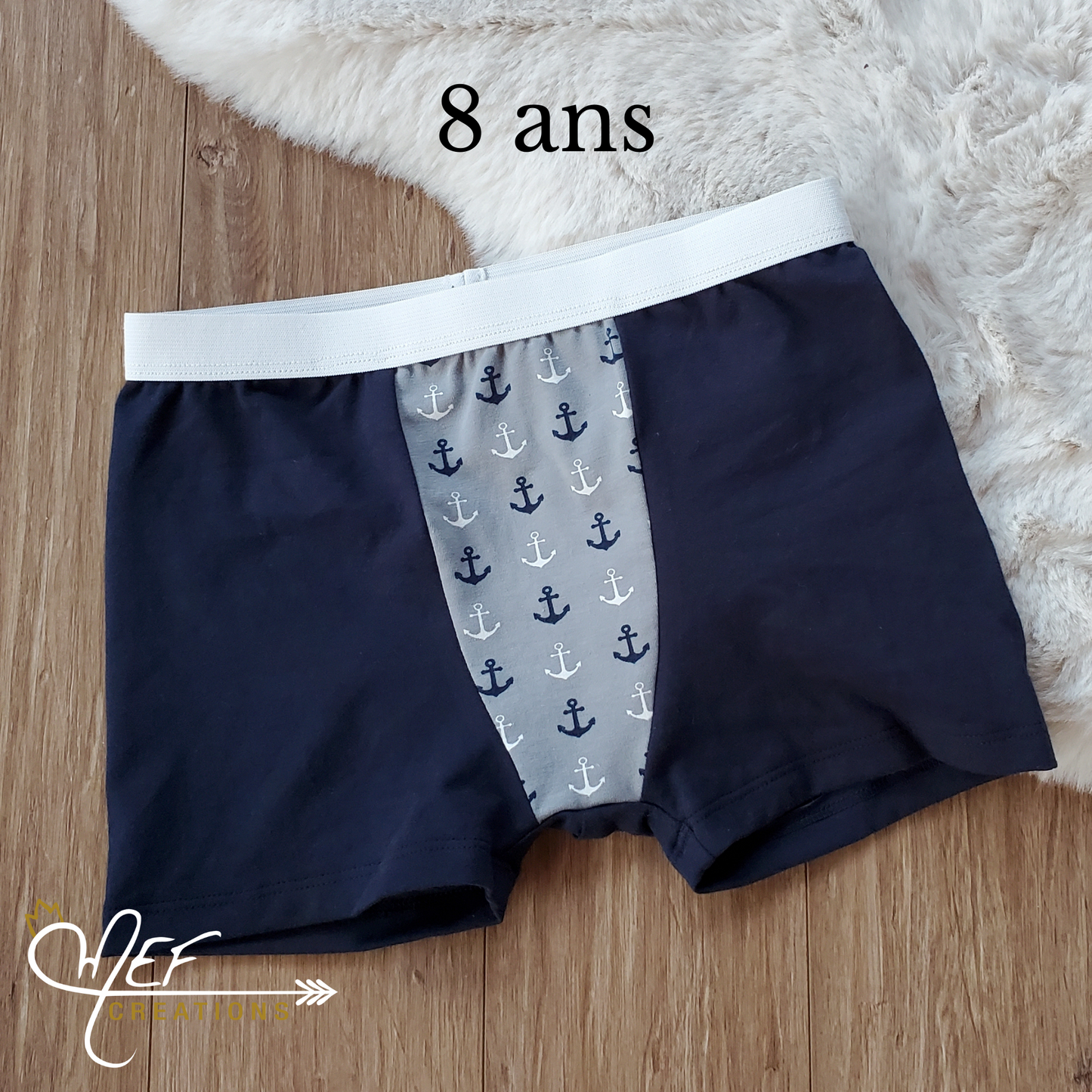 boxer enfant 8 ans, prêt-à-partir, un ancre