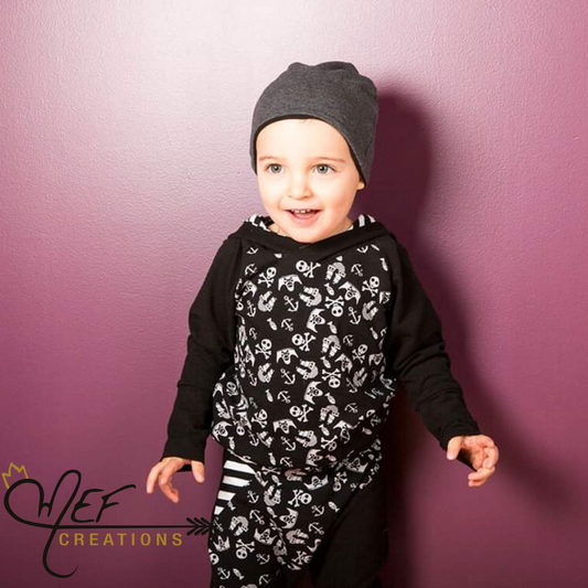 Hoodie garçon pirates gris pâle