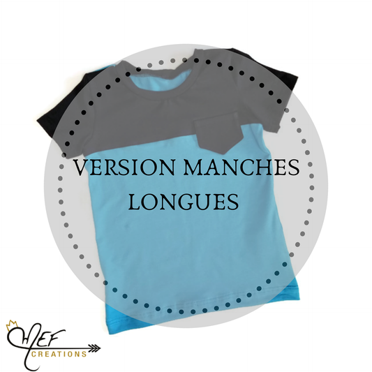 T-shirt garçon manches LONGUES, découpe droite noir, 11 coloris