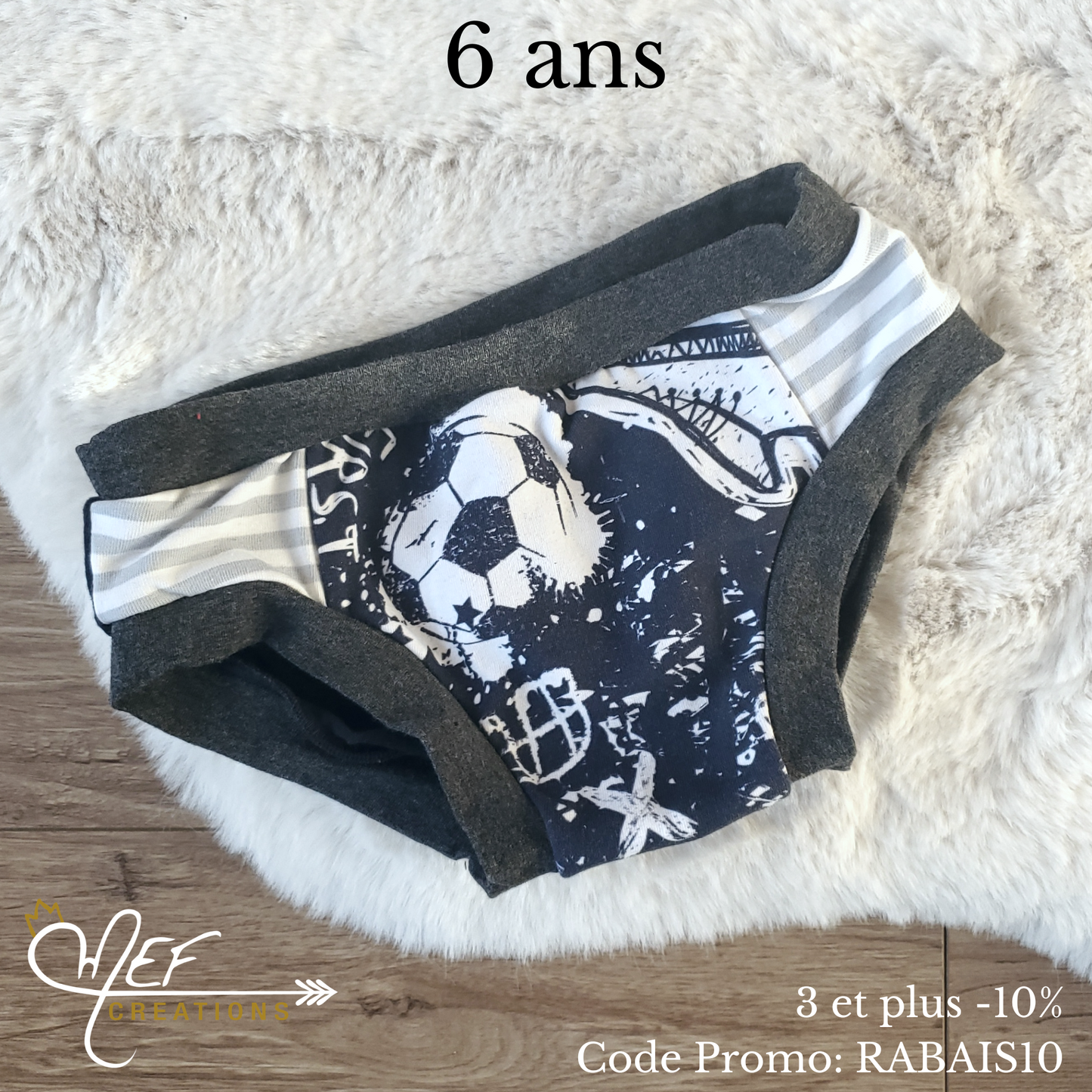 Culotte garçon 6 ans, prêt-à-partir, soccer marine