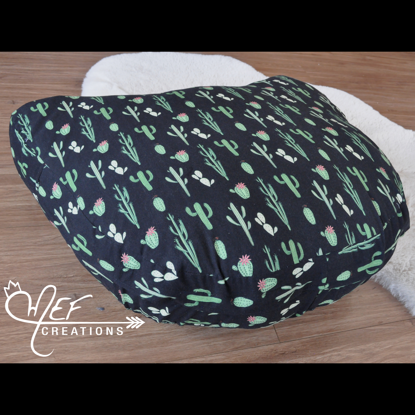 Coussin cactus pour le sol, en forme de tête de chat pour enfant