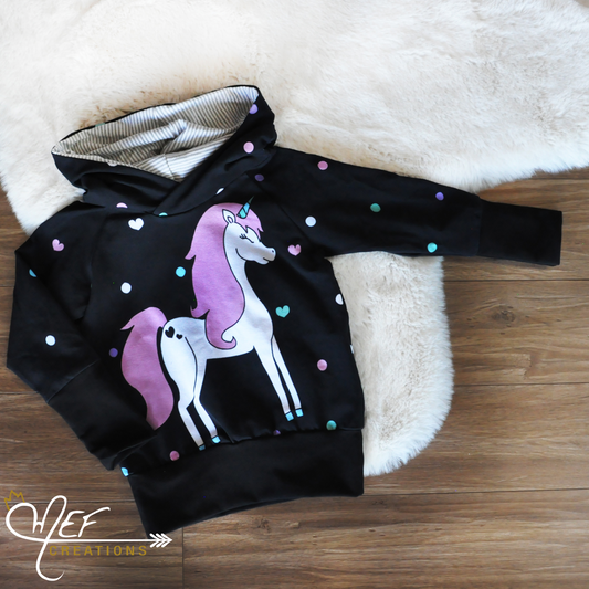 chandail licorne à capuchon