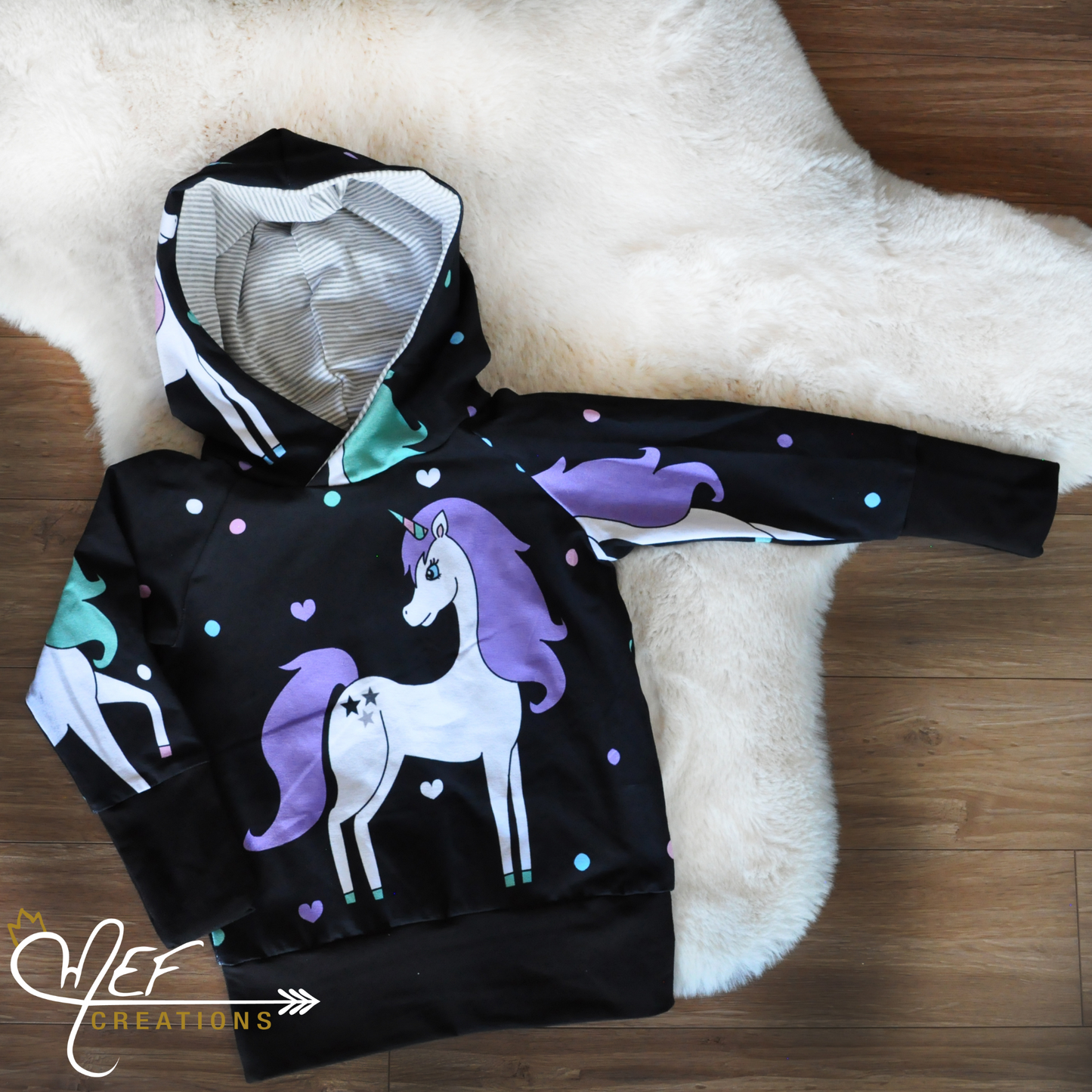chandail licorne à capuchon