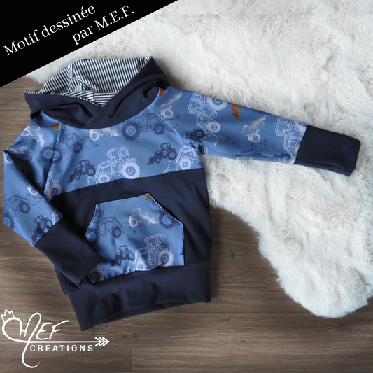 Hoodie garçon tracteur 5 À 7 ANS