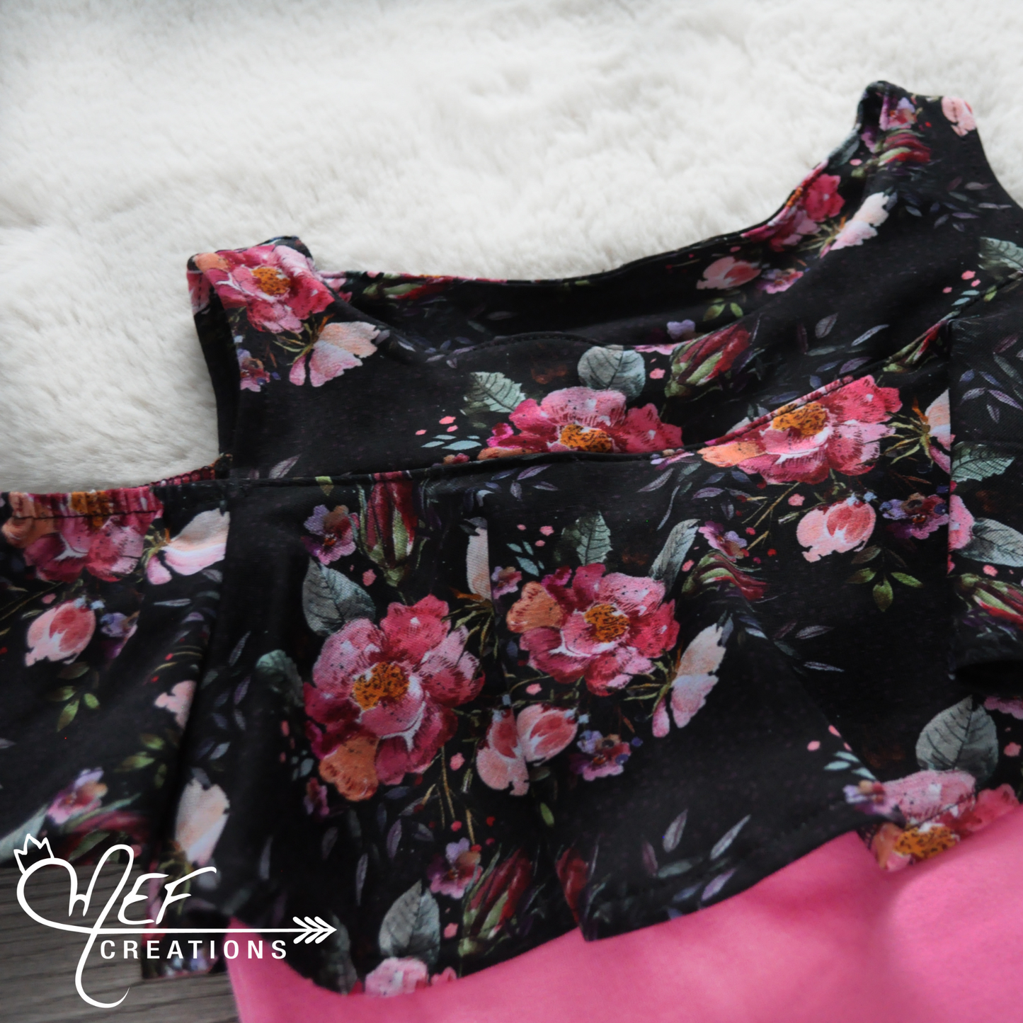 t-shirt fleuris épaules dénudés à volants pour fille