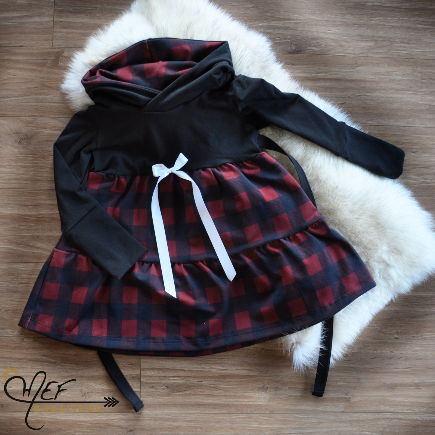 Robe carreauté plaid des fêtes pour enfant et bébé
