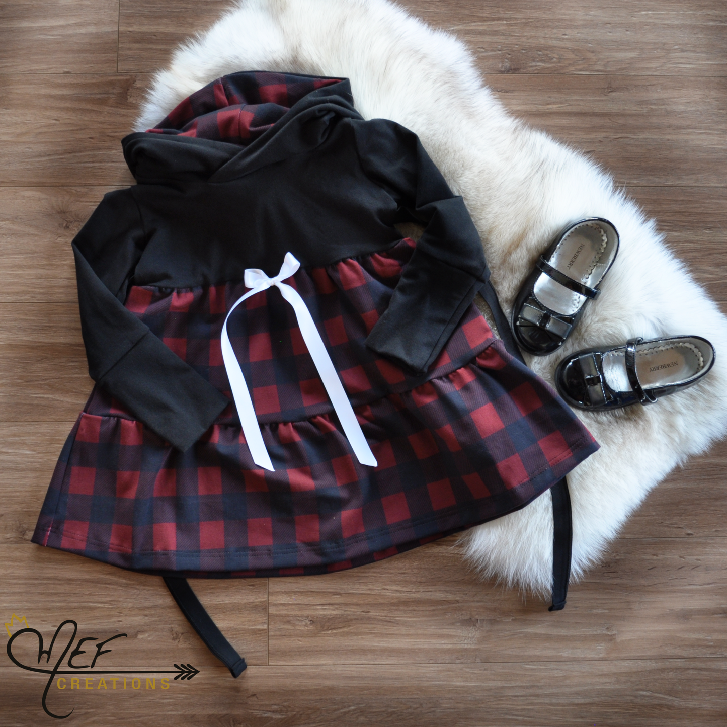 Robe carreauté plaid des fêtes pour enfant et bébé