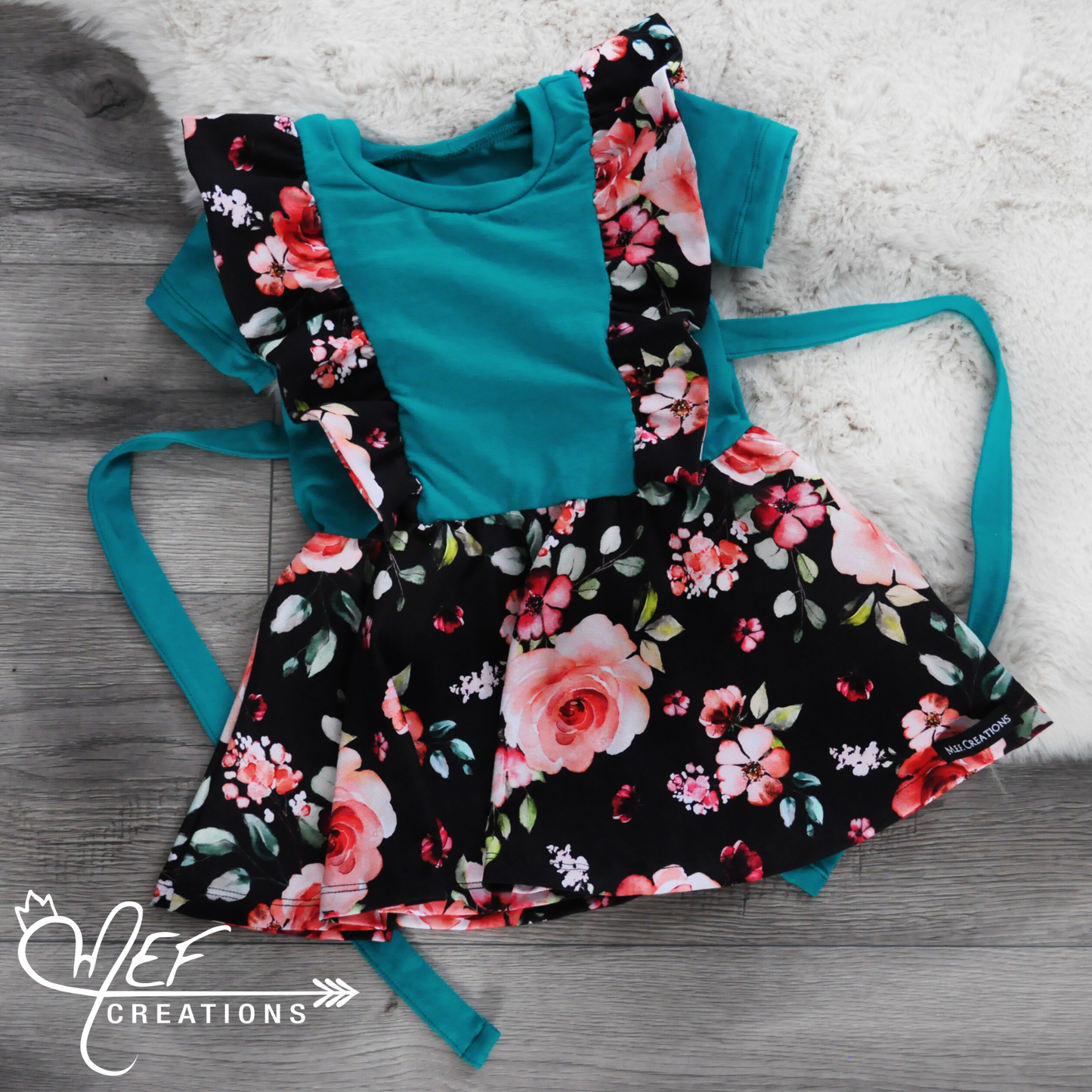 Robe bretelle et aqua, manches courtes ou longue, robe évolutive pour enfant et bébé