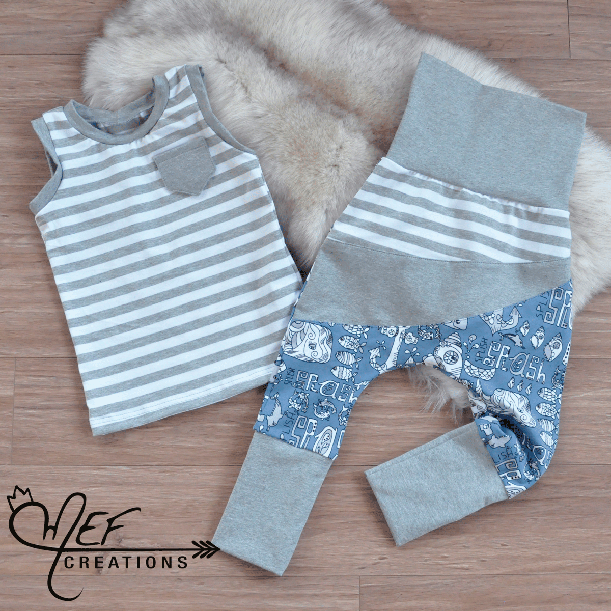 Débardeur lignée blanc et gris chiné pour bébé et enfant